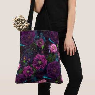 Bolsa Tote Whimsical Watercolor jardim noturno dor floral