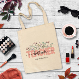Bolsa Tote Whimsical Wildflower Personalizado Melhor Professo
