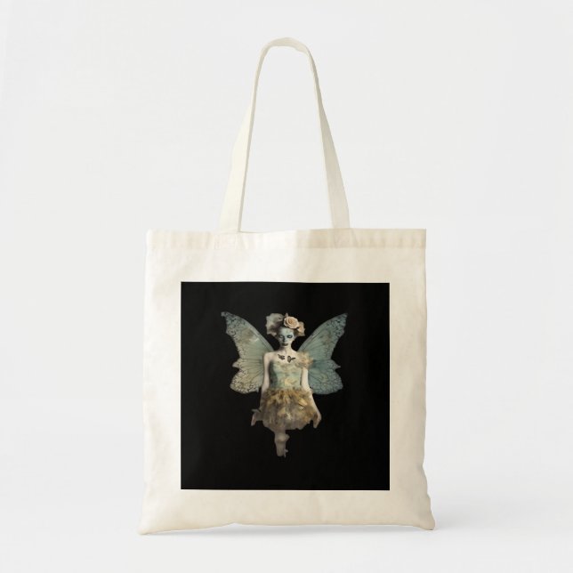 Bolsa Tote Whimsigoth Zombie Fada Velha Timey Gótica Moody Ar (Frente)