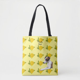 Bolsa Tote Whippet e rosas amarelos [MED]