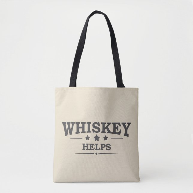 Bolsa Tote Whiskey ajuda a dizer álcool bebendo engraçado (Frente)