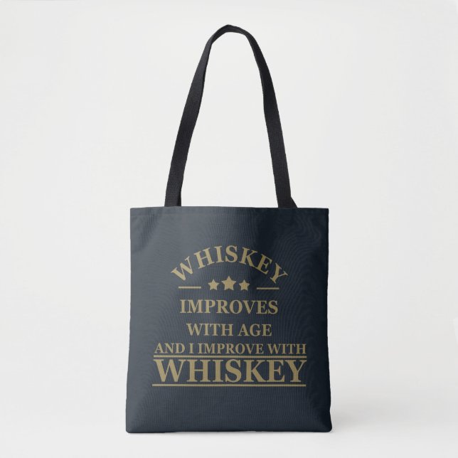 Bolsa Tote Whiskey cita bebidas alcoólicas engraçadas dizendo (Frente)