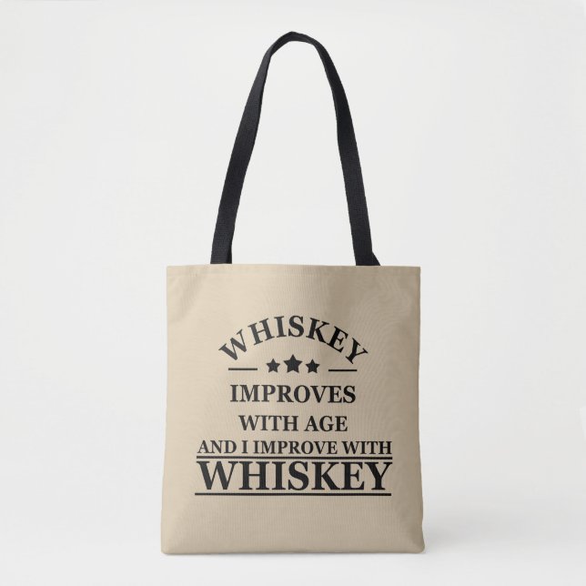 Bolsa Tote Whiskey cita bebidas alcoólicas engraçadas dizendo (Frente)