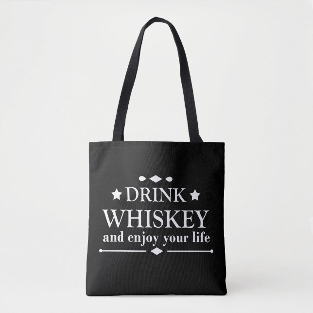 Bolsa Tote Whiskey cita discursos engraçados sobre álcool beb (Frente)