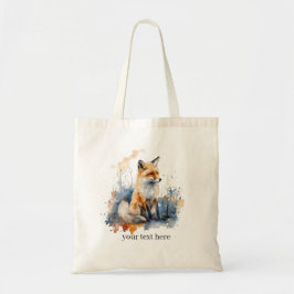 Bolsa Tote Whispers da Raposa Selvagem em Aquarela, personali