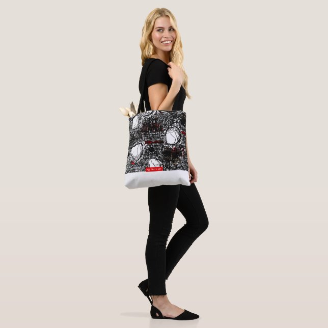 Bolsa Tote White&Black Scribble Tragetaschen Mit Langen Träge (No(a) Modelo)