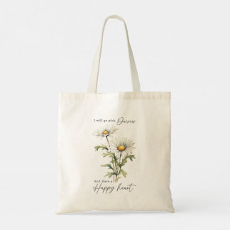 Bolsa Tote White Daisies Bohemian Romântico Boho Floral