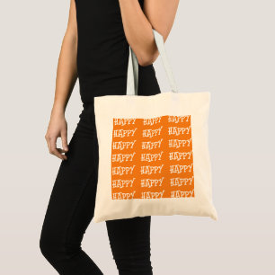 Bolsa Tote White Laranja Feliz