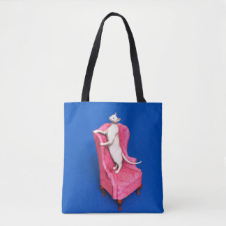 Bolsa Tote White oriental cat