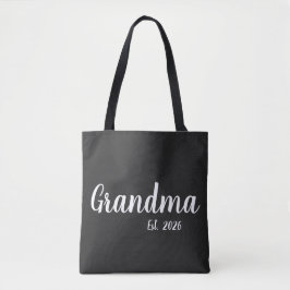 Bolsa Tote White Script Established Grandma