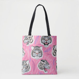 Bolsa Tote White Tiger Roar: Padrão da Floresta Tropical Selv