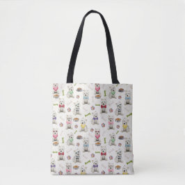 Bolsa Tote White Westies com Acessórios Whimsical