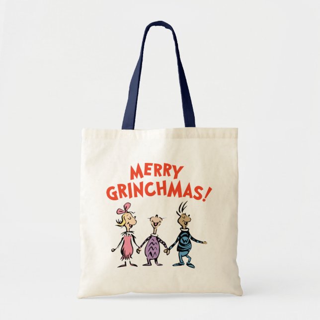 Bolsa Tote Whos Holding Hands Merry Grinchmas (Frente)