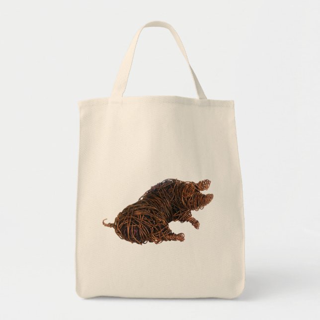 Bolsa Tote Wilbur, um porco discernido. (Frente)
