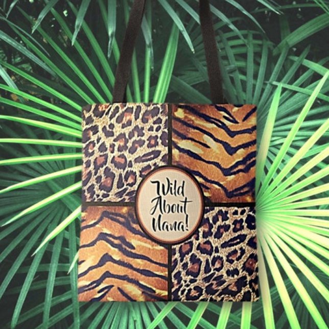 Bolsa Tote Wild About nana animal print (Criador carregado)