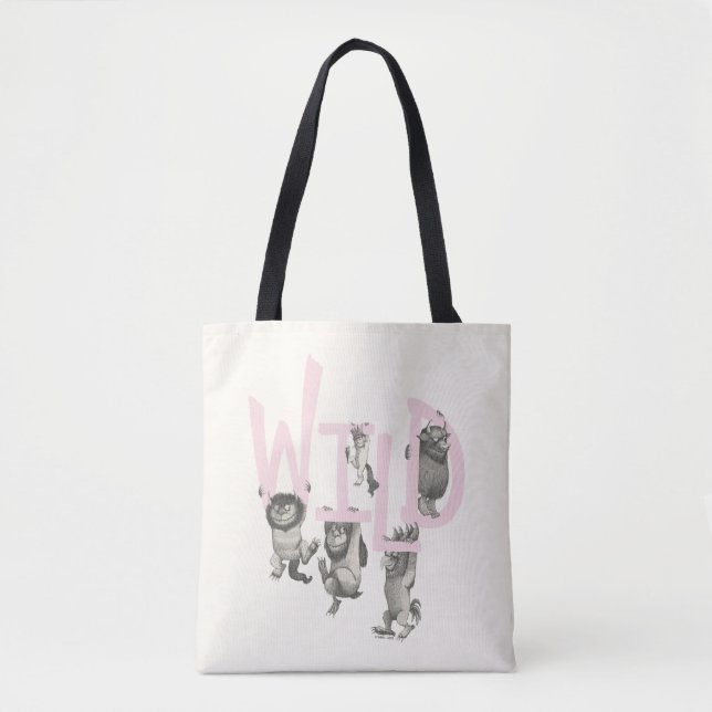 Bolsa Tote WILD | Coisas Selvagens e Máx. - Rosa (Frente)