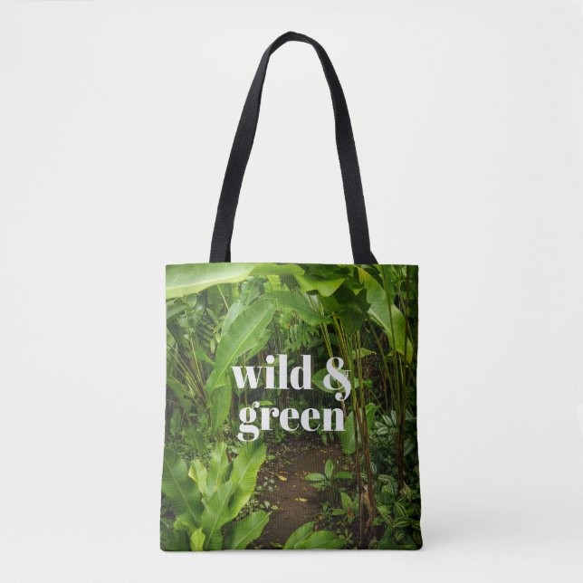 Bolsa Tote Wild & Green Tropical Jungle Garden (Frente)