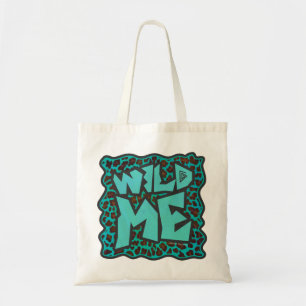 Bolsa Tote Wild Me Brown e Teal Leopard Design