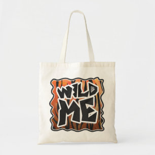 Bolsa Tote Wild Me Tiger Quente Laranja e Impressão Preto