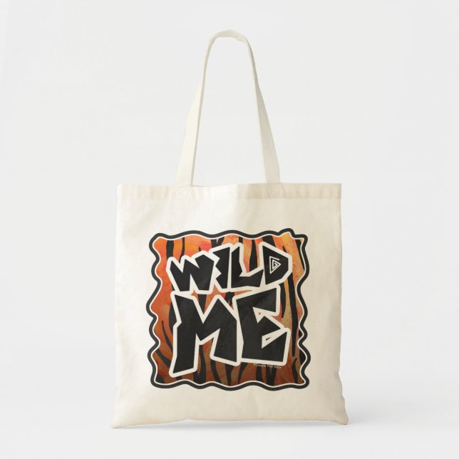 Bolsa Tote Wild Me Tiger Quente Laranja e Impressão Preto (Frente)