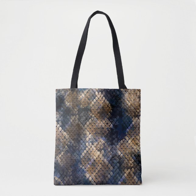 Bolsa Tote Wild Snakeskin Watercolor Design (Frente)