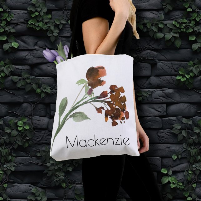 Bolsa Tote Wildbloom | Terracotta Orange Bohemian Personaliza (Criador carregado)