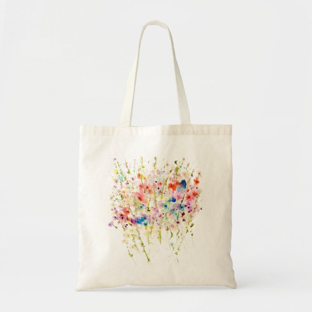 Bolsa Tote Wildflower Bouqet do arco-íris (Frente)
