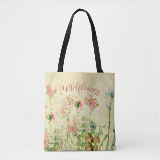 Bolsa Tote Wildflowers Text