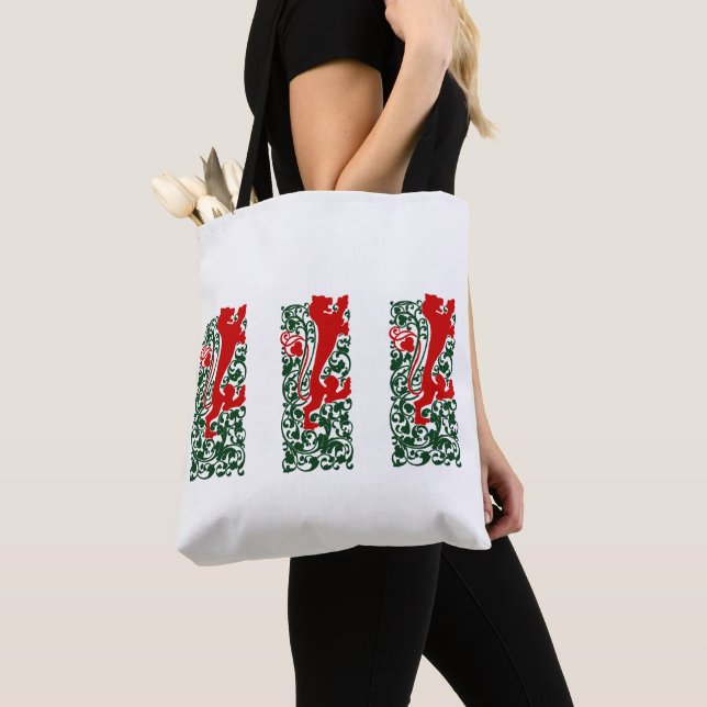 Bolsa Tote Will Bradley Heraldic Lion (Close Up)