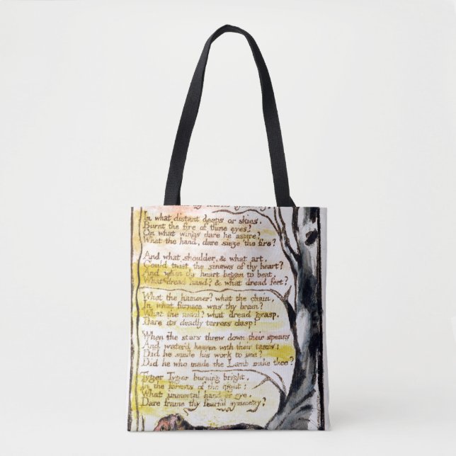 Bolsa Tote William Blake | "o Tyger", placa 36 (Bentley 42) (Frente)
