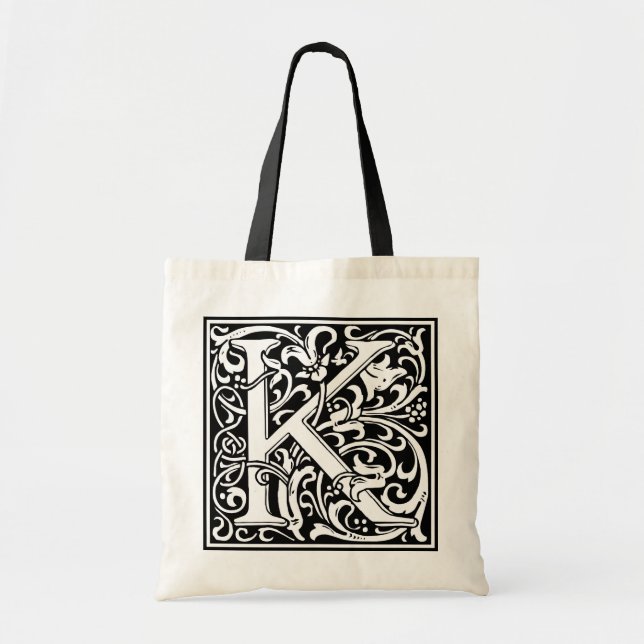 Bolsa Tote William Morris Alphabet "K" (Frente)