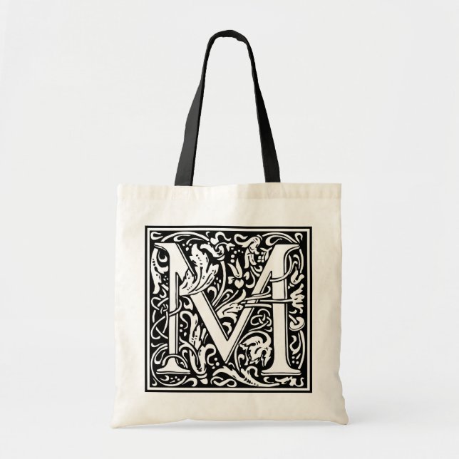 Bolsa Tote William Morris Alphabet "M" (Frente)