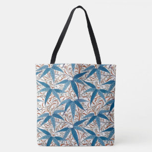 Bolsa Tote William Morris Bamboo Impressão, Denim Blue & Whi