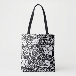 Bolsa Tote William Morris Black White Grape Vine