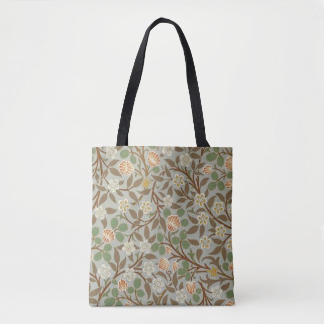 Bolsa Tote William Morris Clover Flor Botânica (Frente)