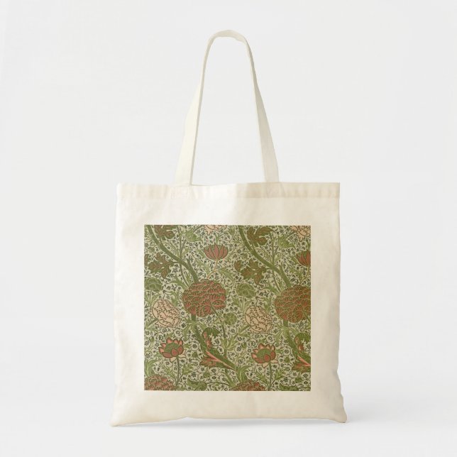 Bolsa Tote William Morris Cray Flor de Sage Floral Botânico (Frente)