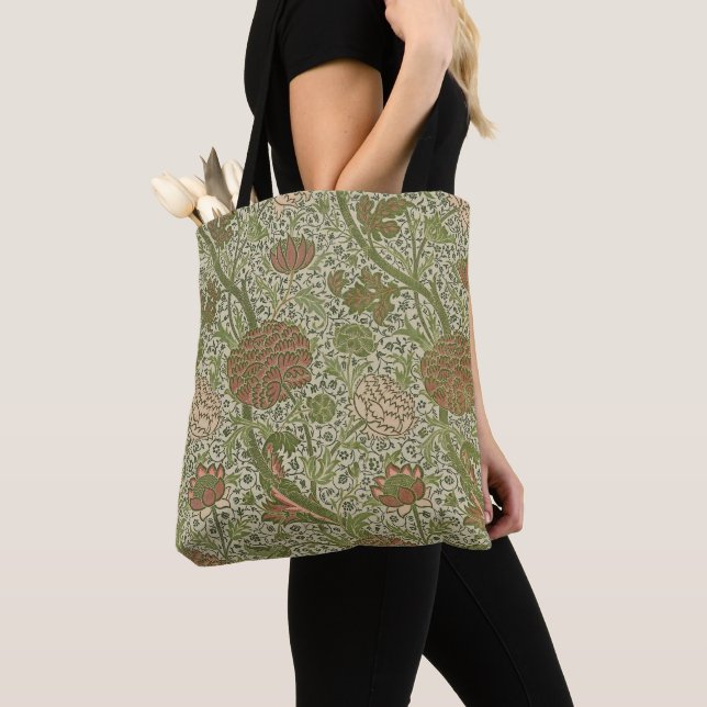 Bolsa Tote William Morris Cray Sage Flower Floral Botânica (Close Up)