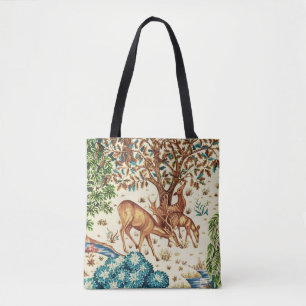 Bolsa Tote William Morris Deer por uma Beige da Tapeçaria Bro