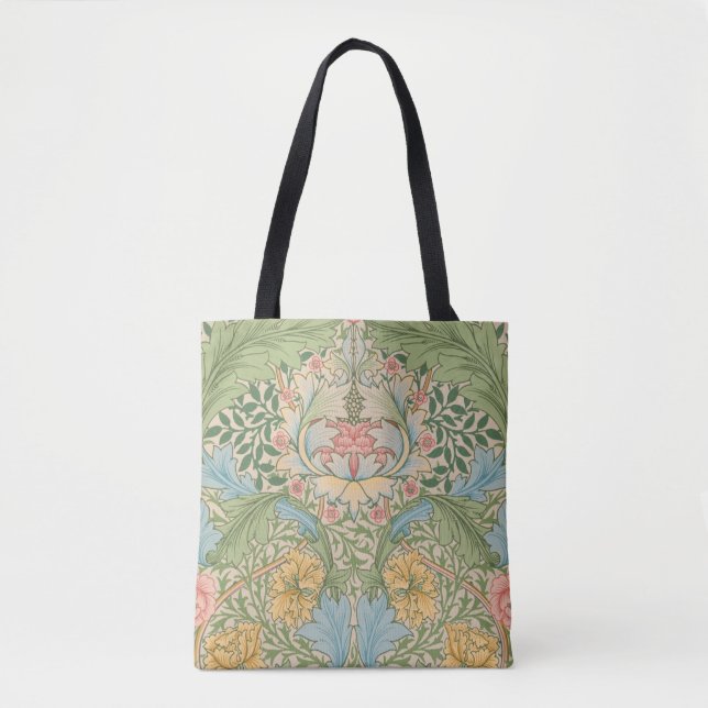 Bolsa Tote William Morris Flor de Murta Floral Botânico (Frente)