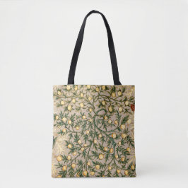 Bolsa Tote William Morris Floral Frutas Jardim Flor Clássico