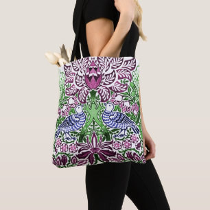 Bolsa Tote William Morris Folk Art Birds Flores Bolotas