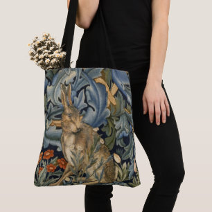 Bolsa Tote William Morris Forest Rabbit Floral Art Nouveau