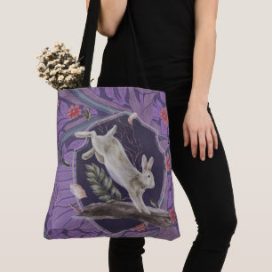 Bolsa Tote William Morris Forest Rabbit Floral Art Nouveau