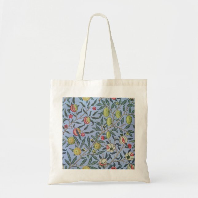 Bolsa Tote William Morris Fruta Pomegranate Blue Ornament (Frente)
