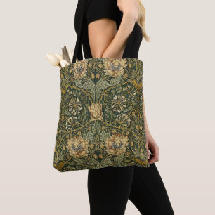 Bolsa Tote William Morris Honeysuckle Verde Amarelo