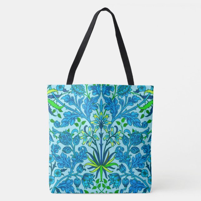 Bolsa Tote William Morris Hyacinth Impressão, Cerulean Blue (Frente)