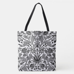 Bolsa Tote William Morris Hyacinth Impressão, Cinza, Preto e