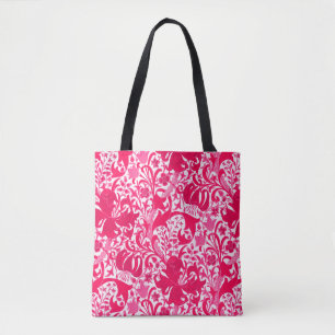 Bolsa Tote William Morris Iris e Lily, Fuchsia Pink