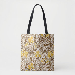 Bolsa Tote William Morris Irises, Mostarda Dourada, Brown & B