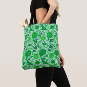 Bolsa Tote William Morris Jacobean Floral, Emerald Green
